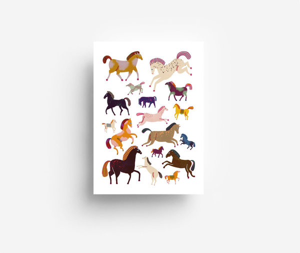 Jungwiealt , Postkarte Pferde