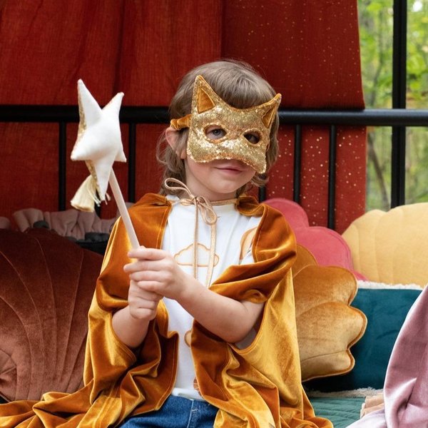 Katzenmaske mit goldenen Pailletten  -  Moi Mili