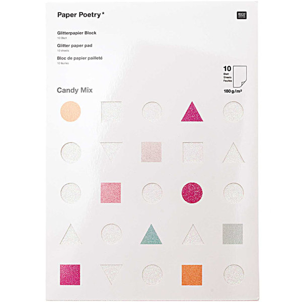 Glitterpapierblock "Candy Mix" -  Rico Design