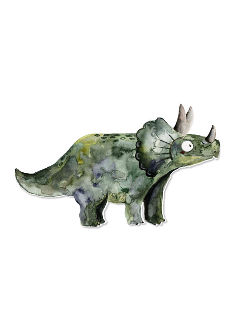 DIY einzelne Einladungskarte " Triceratops" - Halfbird
