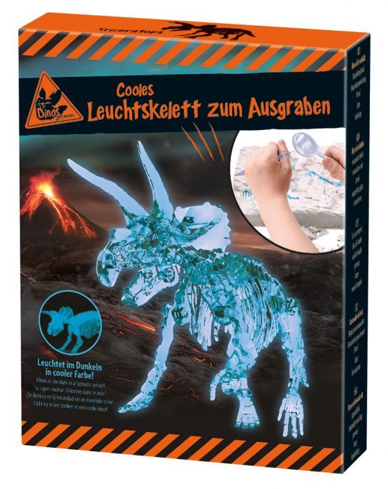 Cooles Leuchtskelett zum Ausgraben " Triceratops"- Moses-Verlag