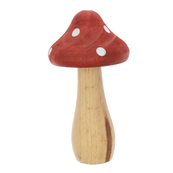 Ohhh! Lovely! Deko-Pilz aus Holz rot-weiß, groß, 6,5x14cm  - Rico Design