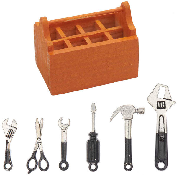 Miniatur Werkzeugkoffer mit Werkzeug , 7-teilig- Rico Design