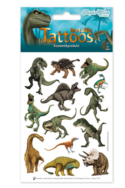 TapirElla Metallic Tattoo A6, Dinosaurier - Lutz Mauder